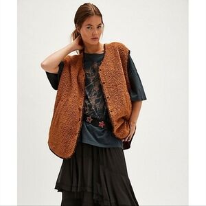Free People Tan Textured Vest